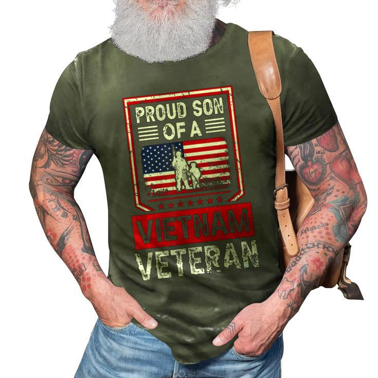 Proud Son Of A Vietnam Veteran Flag Military Veteran 3D Print Casual Tshirt