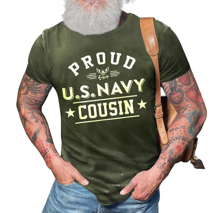 Proud Us Navy Cousin Gift For Navy Cousin Military Cousin 3D Print Casual Tshirt