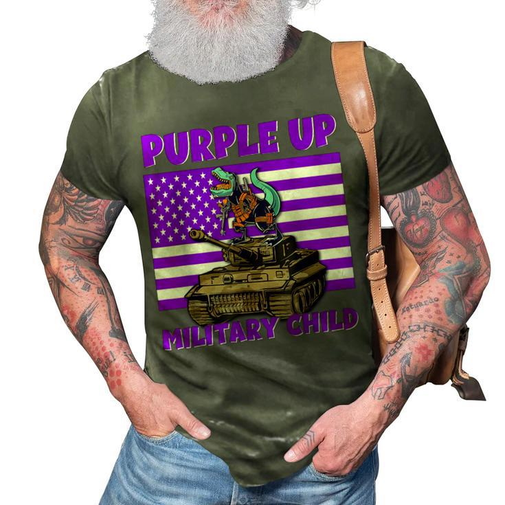 Purple Up Military Kids Month Of Military Child Trex 3D Print Casual Tshirt