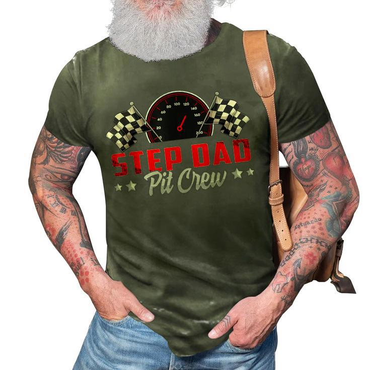 Race Car Birthday Party Racing Family Step Dad Pit Crew 3D Print Casual Tshirt