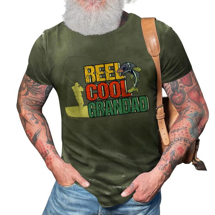 Reel Cool Grandad Fishermen Fishing Rod Angling Dad Gift For Mens 3D Print Casual Tshirt