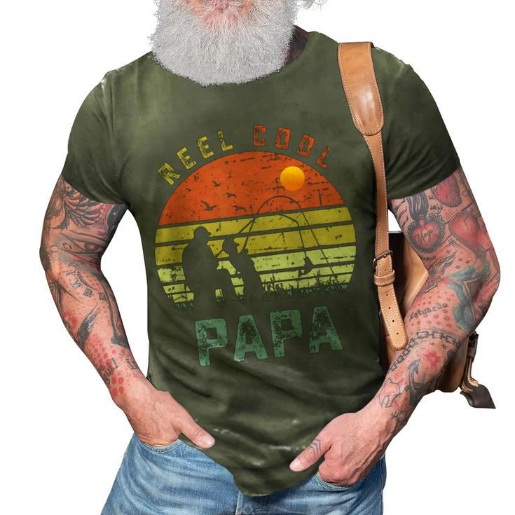 Reel Cool Papa  Fathers Day Gift For Fishing Dad 3D Print Casual Tshirt