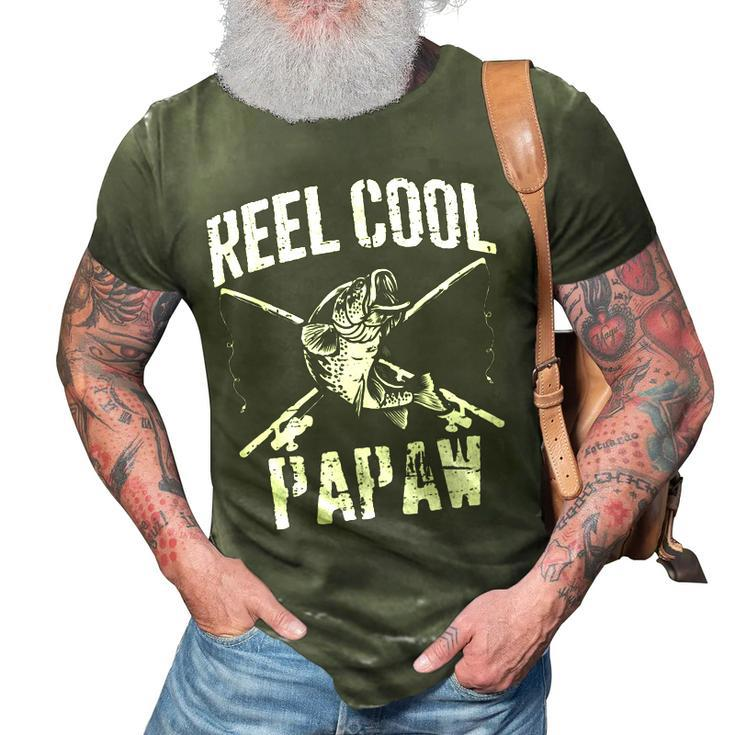 Reel Cool Papaw Fishing  Fathers Day Grandpa Dad Gift For Mens 3D Print Casual Tshirt