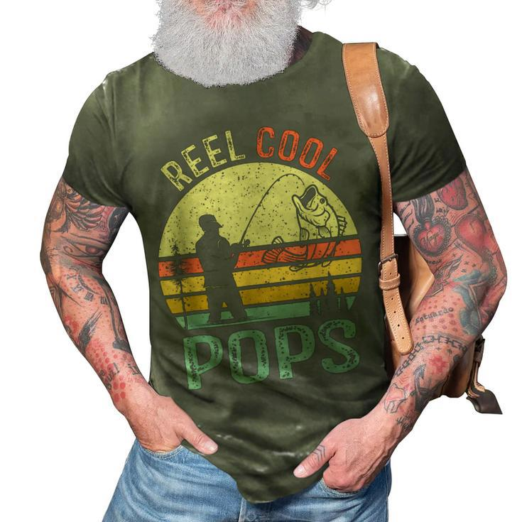 Reel Cool Pops Fishing Dad Gifts Fathers Day Fisherman 3D Print Casual Tshirt