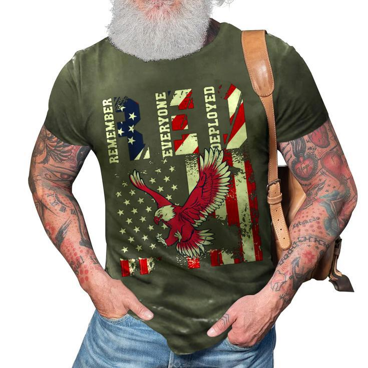 Remember Everyone Deployed Red Friday Military Gift For Women 3D Print Casual Tshirt