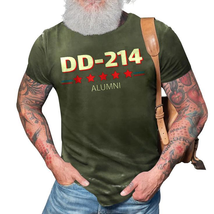 Retro Dd214 Alumni Us Military Veteran American Flag 3D Print Casual Tshirt