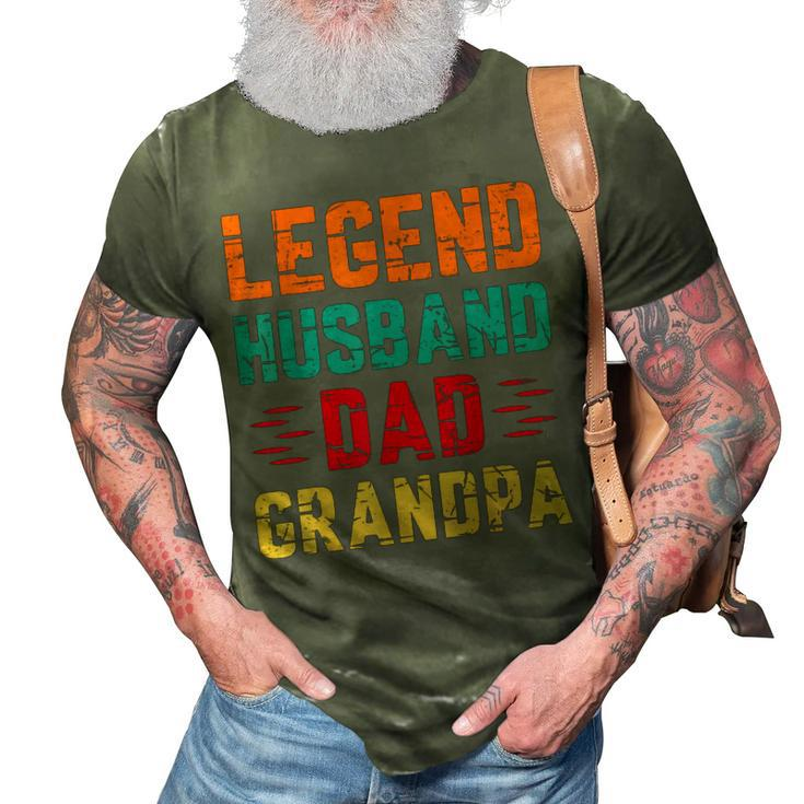 Retro Fathers Day Dad The Legend Husband Dad Grandpa 3D Print Casual Tshirt