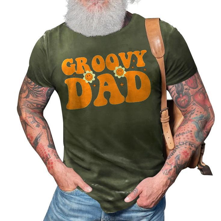 Retro Groovy Dad Matching Family 1St Birthday Party 3D Print Casual Tshirt