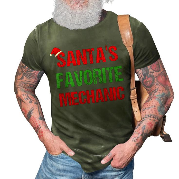 Santas Favorite Mechanic Funny Ugly Christmas  Gift 3D Print Casual Tshirt