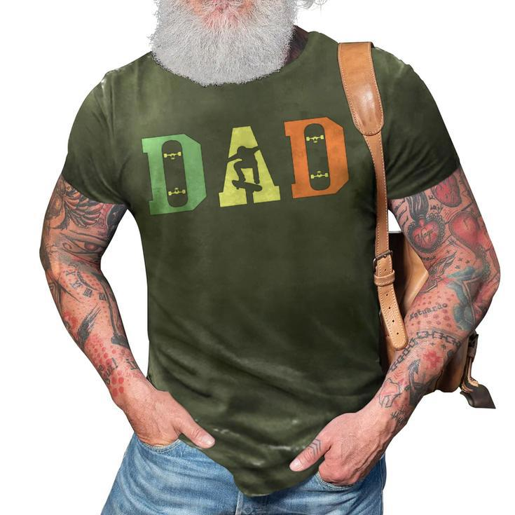 Skateboard Skater Dad Skating Skateboarding Fathers Day Gift For Mens 3D Print Casual Tshirt