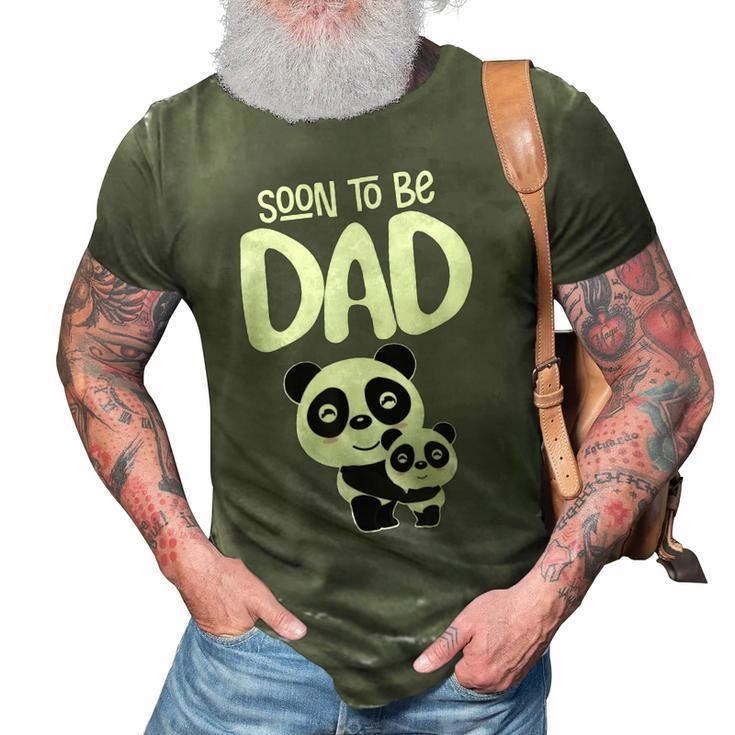 Soon To Be Dad Panda Bear Gift Future Dad New Dad Gift For Mens 3D Print Casual Tshirt