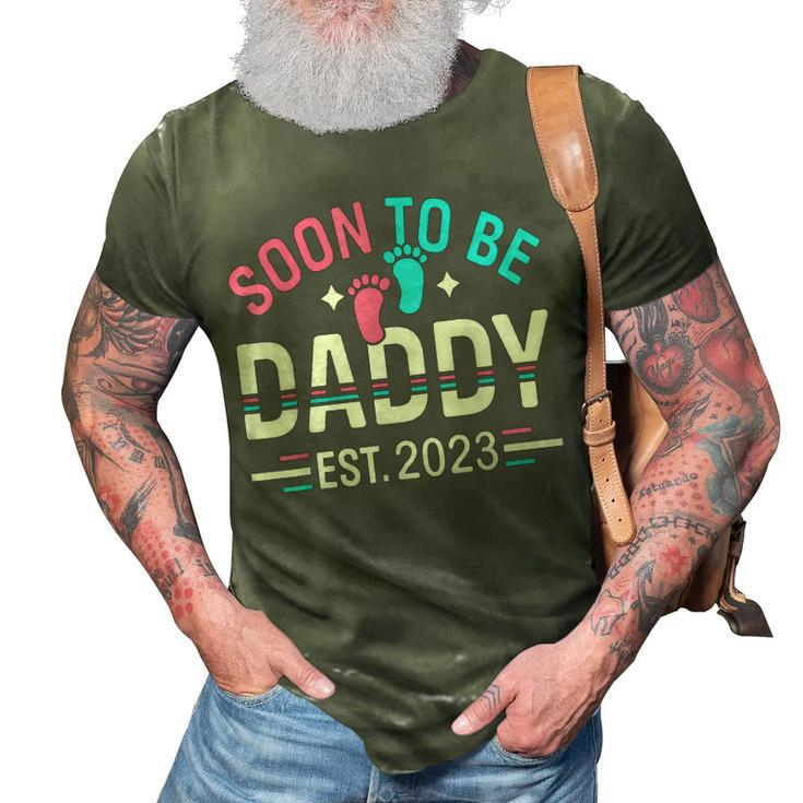 Soon To Be Daddy Est 2023 New Dad Pregnancy 3D Print Casual Tshirt