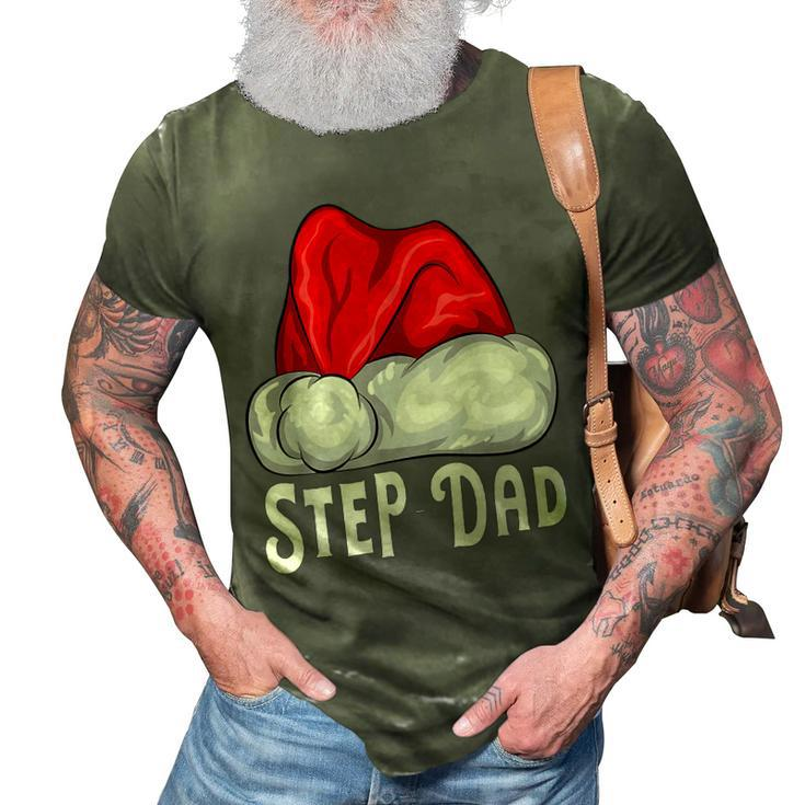 Step Dad Claus  Christmas Lights Pajama Family Matching 3D Print Casual Tshirt