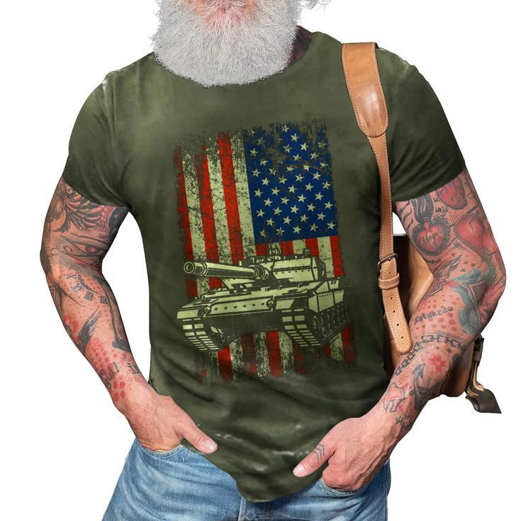 Tank American Flag Veteran Military Funny Gift 3D Print Casual Tshirt