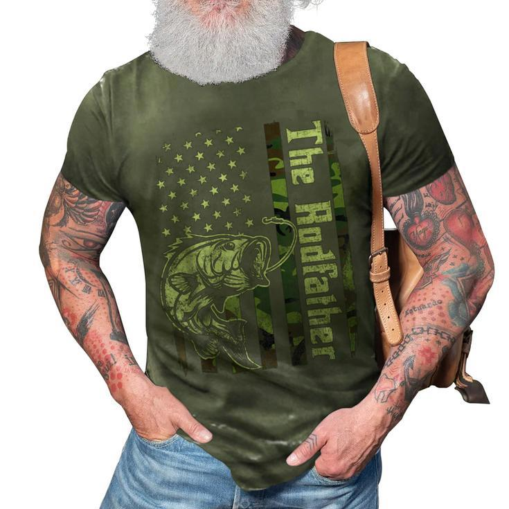 The Rodfather Funny Fishing Dad 3D Print Casual Tshirt