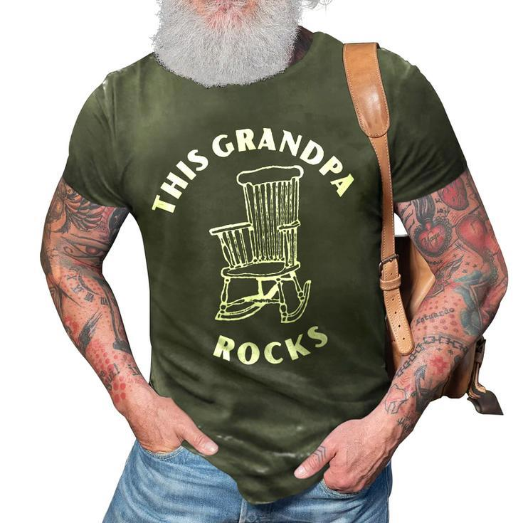 This Grandpa Rocks Grandpa Gramps Paw Paw Rocking Chair Men Gift For Mens 3D Print Casual Tshirt