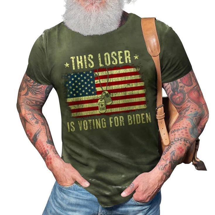 This Loser Is Voting For Biden Anti Trump Military 3D Print Casual Tshirt