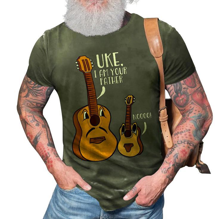 Uke I Am Your Father Ukulele Noo Guitar Musician Pun 3D Print Casual Tshirt