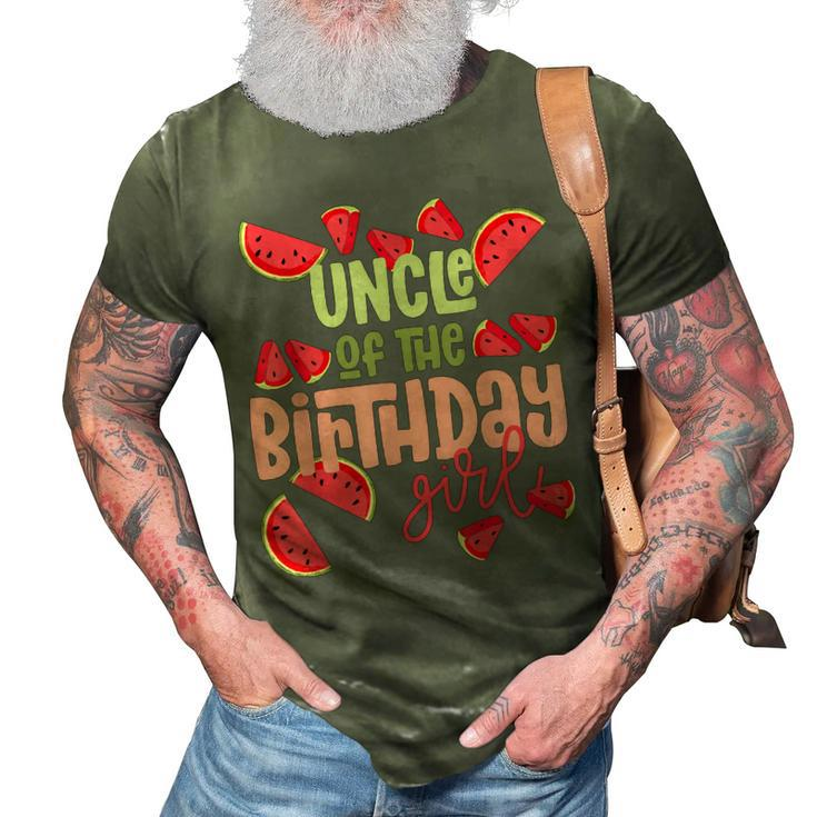 Uncle Birthday One In A Melon Watermelon Birthday Girl 3D Print Casual Tshirt