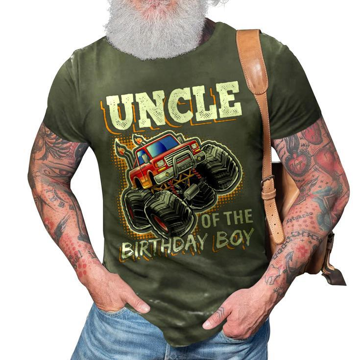 Uncle Of The Birthday Boy Monster Truck Birthday Gift 3D Print Casual Tshirt