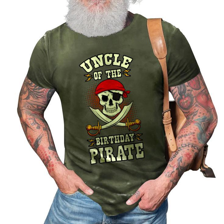 Uncle Of The Birthday Pirate Themed Matching Bday Party 3D Print Casual Tshirt