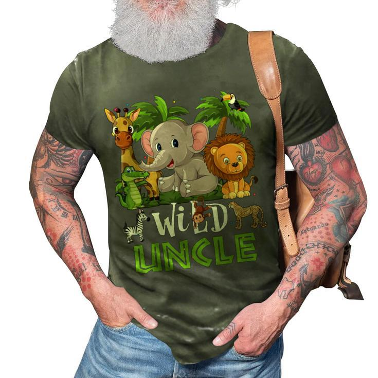 Uncle Of The Wild Zoo Birthday Safari Jungle Animal Funny 3D Print Casual Tshirt