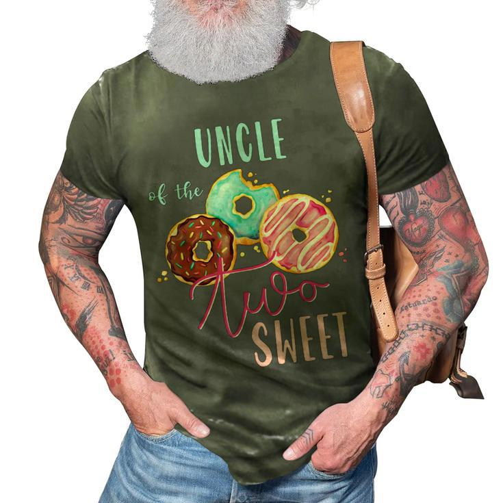 Uncle Sweet Two Donut Birthday Party Theme Girl 3D Print Casual Tshirt