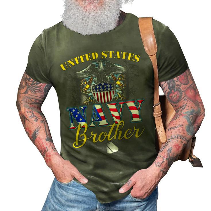 Us Military Navy Brother With American Flag Veteran Gift 3D Print Casual Tshirt