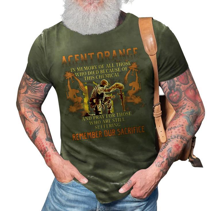 Vietnam War Orange Agent Remember Our Sacrifice Veteran 3D Print Casual Tshirt