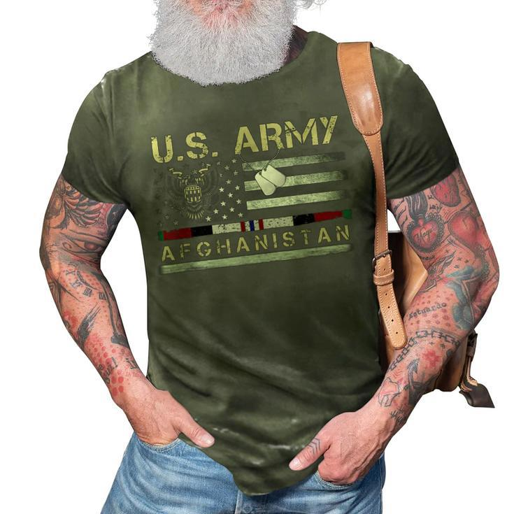 Vintage Afghanistan Veteran Us Army Military 3D Print Casual Tshirt