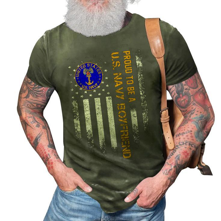 Vintage American Flag Proud To Be Us Navy Boyfriend Military 3D Print Casual Tshirt