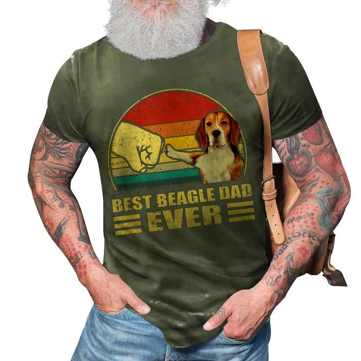 Vintage Best Beagle Dad Ever Bump Fit Funny Dog Lover Gift Gift For Mens 3D Print Casual Tshirt