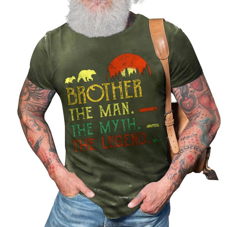 Vintage Brother Man Myth Legend Daddy Grandpa Gifts 3D Print Casual Tshirt