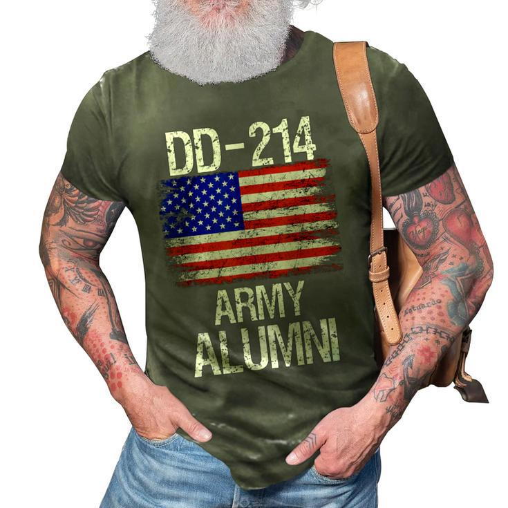 Vintage Dd214 Alumni Us Military Veteran American Flag 3D Print Casual Tshirt