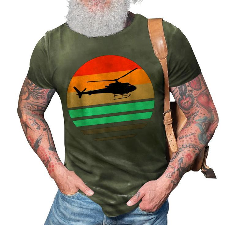 Vintage Helicopter Pilot T  Pilot And Mechanic Gifts 3D Print Casual Tshirt