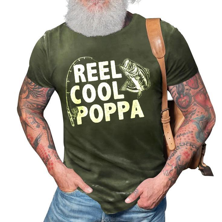 Vintage Reel Cool Poppa Loves Fishing Gift Fathers Day 3D Print Casual Tshirt