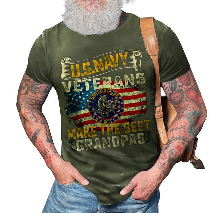 Vintage Us Navy Military Veteran Make The Best Grandpas 3D Print Casual Tshirt