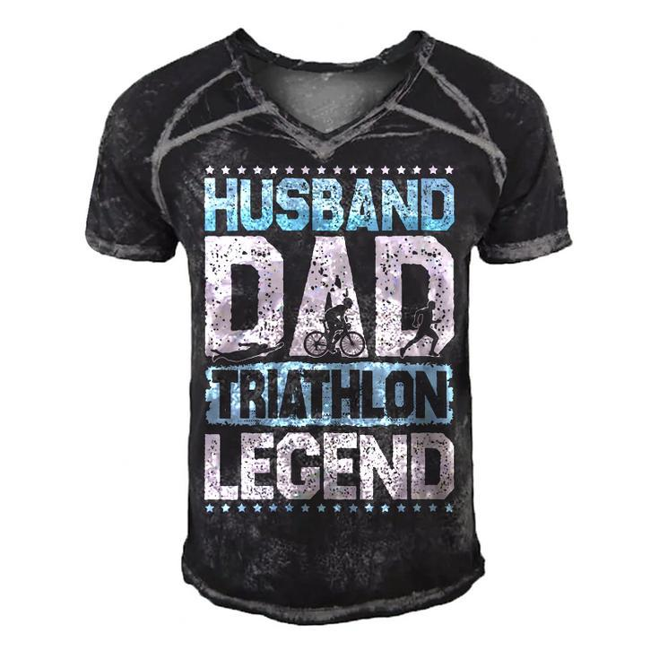 Marathon Husband Dad Triathlon Legend Triathlon Mens  Gift For Womens Men's Short Sleeve V-neck 3D Print Retro Tshirt