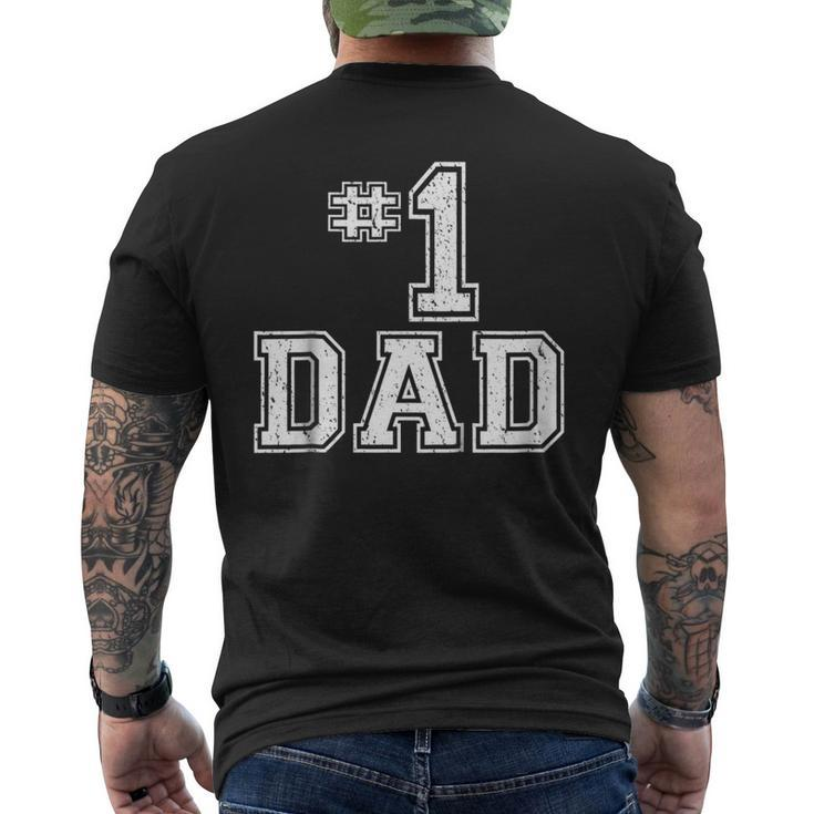 1 Dad Number One Fathers Day Vintage Style Men's Back Print T-shirt