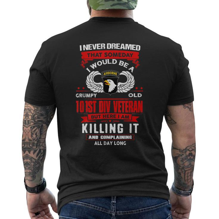 101St Airborne Division Grumpy Old Veteran Men's T-shirt Back Print