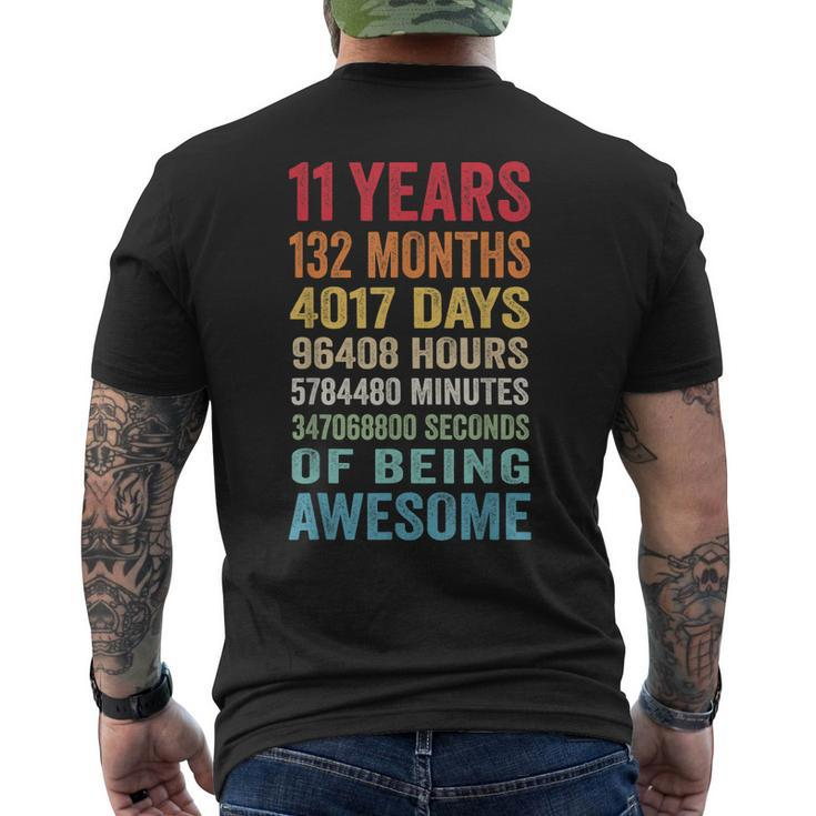11 Years 132 Months Of Being Awesome 11Th Birthday Men's Back Print T-shirt