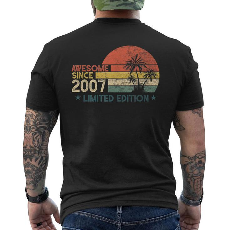 15 Birthday Awesome Since 2007 Limited Edition Men's Back Print T-shirt