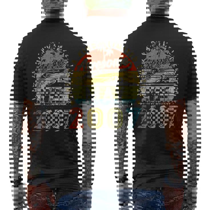 16 Year Old Awesome Since May 2007 16Th Birthday Men's Back Print T-shirt