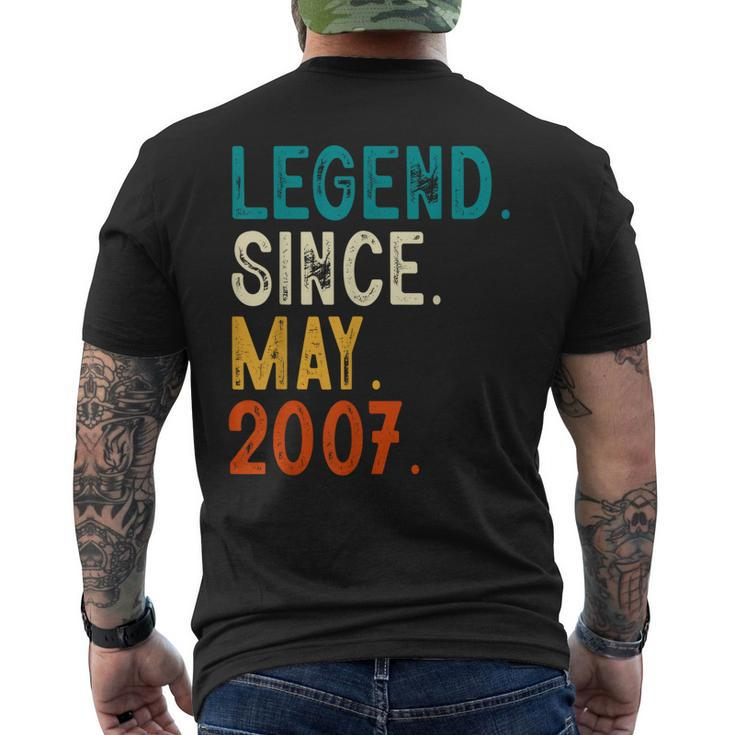 16 Year Old Legend Since May 2007 16Th Birthday Men's Back Print T-shirt