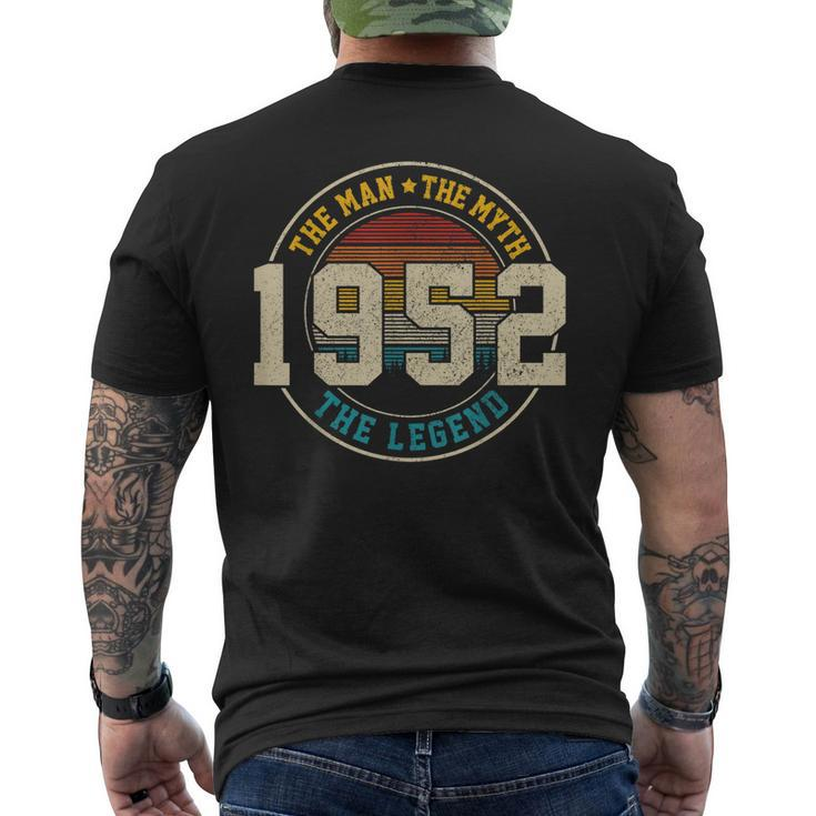 1952 The Man Myth Legend Vintage Men Funny 70Th Birthday Gift For Mens Mens Back Print T-shirt