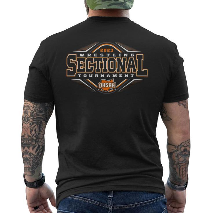 2023 Wrestling Sectional Tournament Men's Back Print T-shirt