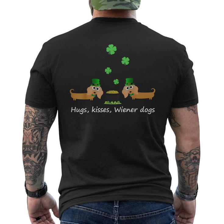 Cool Saint Patricks Wiener Dachshund  Doxie Dog Lovers Men's Crewneck Short Sleeve Back Print T-shirt