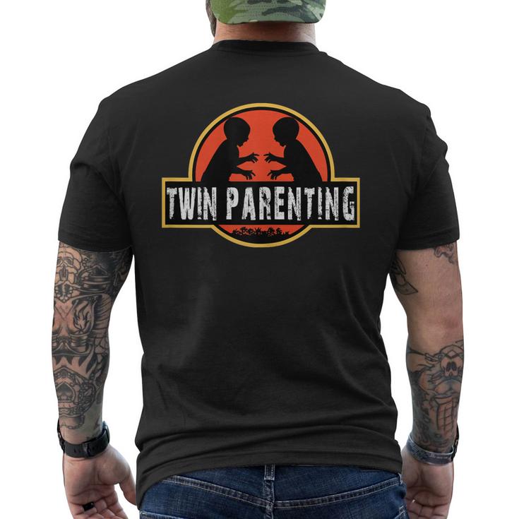 Twin Dad Fathers Day Parenting T Shirt For Men Men's Back Print T-shirt