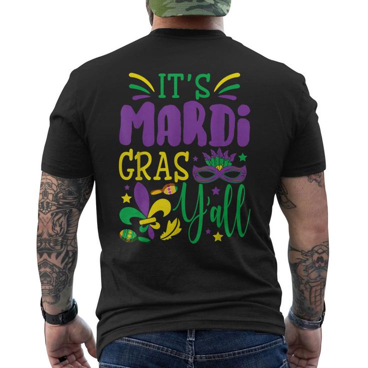 Its Mardi Gras Yall  Mardi Gras Party Mask Costume  V3 Men's Crewneck Short Sleeve Back Print T-shirt