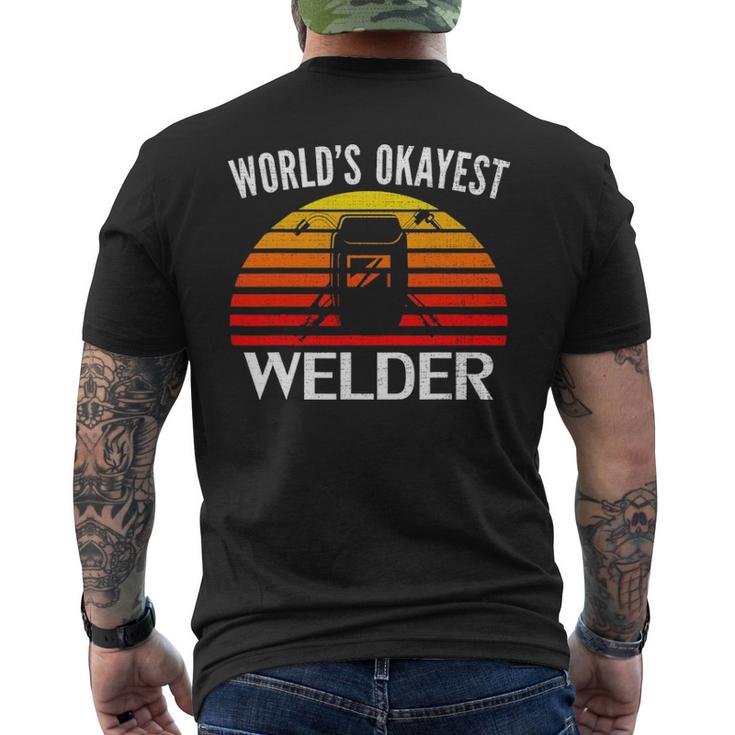 Vintage Retro Worlds Okayest Welder Funny Welding Cool Gift Men's Crewneck Short Sleeve Back Print T-shirt